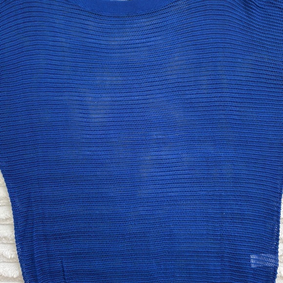 EXPRESS Bundle of 3 Sheer Mesh Knit Tops Blue Pink Aqua Size Small - Picture 4 of 8